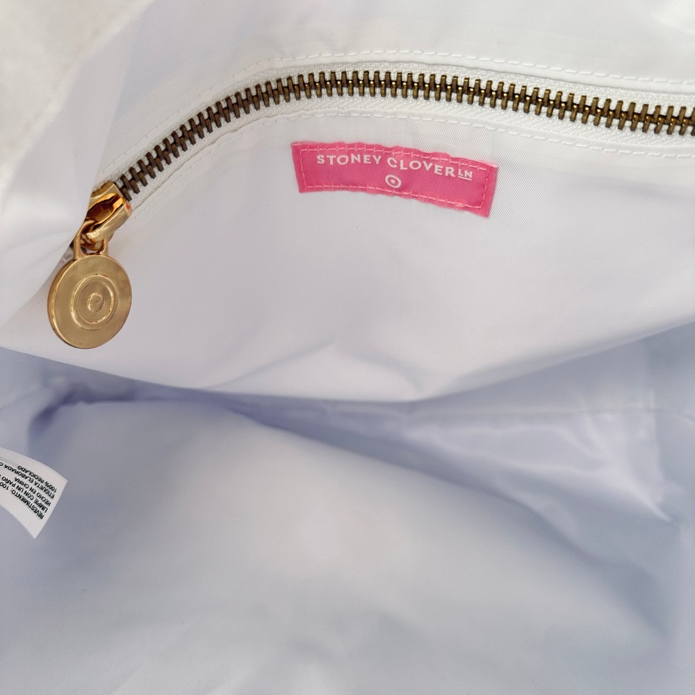 Stoney Clover x Target White Terry Cloth Tote Bag Embossed Logo Beach Bag NEW - Picture 8 of 9